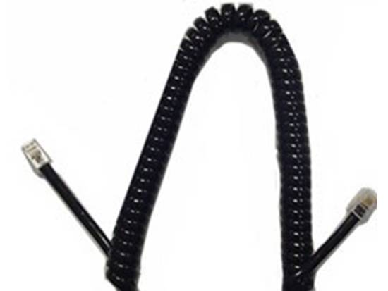 6 foot Black Handset Coil Cord