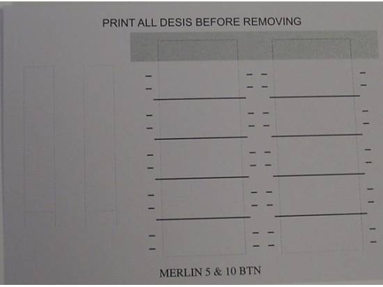 AT&T Merlin 10 Button Paper Label