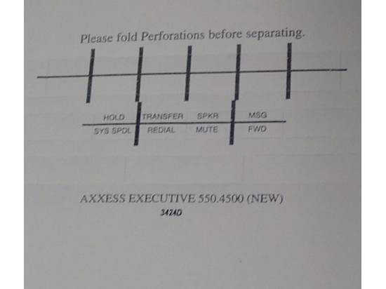 Intertel Axxess 550-4500 Paper Label